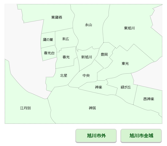 旭川市の地図